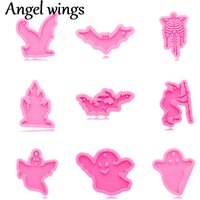 DY0143 Ghost Mold, Coffin Keychain Mold, Halloween Bat Resin Epoxy Silicone Mold, Pumpkin DIY Handmade Charms Mold Resin Craft