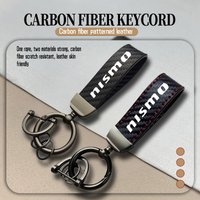 Carbon Fiber Leather Car Keychain Key Ring Chain Auto Accessorie For Nissan GTR NISMO JDM Teana Skyline Kawasaki R32 R33 R34