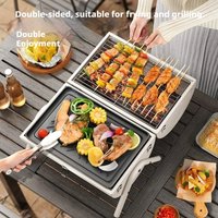Portable Charcoal BBQ Grill Double Sided Chimney Stove Foldable Camping Outdoor Backyard Home Wholesale Korean Bbq Grill Bbq
