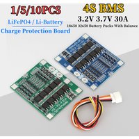 1/5/10Pcs BMS 4S 3.2V 3.7V 30A LiFePO4 / Li-Battery Charge Protection Board 12.8V 14.4V 18650 32650 Battery Packs With Balance