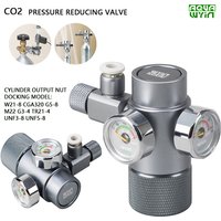 Aquarium CO2 regulator, upper opening gas cylinder docking, aluminum alloy dual meter, fish tank CO2 pressure reducing valve