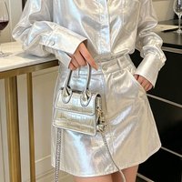Trendy Fashionable Mini Shiny Stone Patterned Handbag Flip Up Lipstick Small Bag Coin Purse Daily Commuting Diagonal Cross Bag