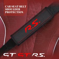 2pcs Car Styling RS GT Sport Emblem Leather Seat Belt Cover For Clio Scenic Twingo Kwid Koleka Megane Lutecia Koleos Accessories