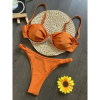 Sexy 3D Flower Bikini Set 2026 Women Black White V Wire Underwired Micro Mini Swimsuit Beach Bathing Suit Pleate Thong Swimwear