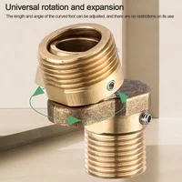 Universal Angled Curved Foot 360° Rotatable Adjustment Eccentric Screw Corner Wall Mount Shower Faucet Adapter Home Accessories