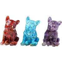 AliExpress Runyangshi 1PC Natural Crystal Gravel Dog Statue Dropper resin Reiki Stone Fengshui Creative Sculpture Study Room Home Decoration