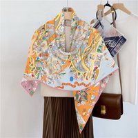 Women's Faux Silk Wool Scarf 110x110m Chic Elegant Square Luxury Christmas Birthday Gift Party Office Daily Wrap