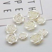 Boutons tricotés en forme de Rose pour chemise pour femmes, 20 pièces, 16mm, boutons en plastique avec perles, fournitures de couture, accessoires faits à la main, TMZ