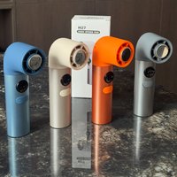 High Speed Turbo Handheld Fan 100gears Display Handheld Cooling Fan Portable USB Mini Fan 3000mah Elbow Fan