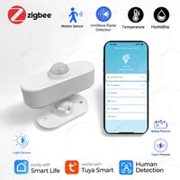 Tuya Smart Zigbee Human Presence PIR Motion Detection Sensor Luminance Detector Thermometer Hygrometer Battery/USB Operated