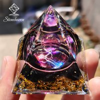 Natural Obsidian 5cm Pyramid Crystal Energy Home Decor Ornaments for Zodiac Signs Orgone Energy Healing Home Decorative Item