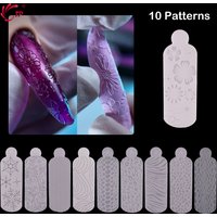 TP 12pcs Flower Dual Form Nail Molds Stickers Reusable Soft French Nail Silicone Pads for Nail Extend Mold Duet System Nail Tool