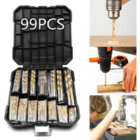 99 Pcs1.5mm-10mm Titanium Drill Bit Set for Steel Wood Plastic, Metal Copper Aluminum Alloy with Storage Case