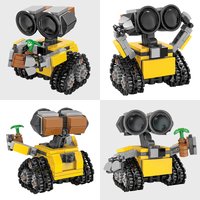 Funny Space Mini Robot MOC Building Bricks Toys Tracked Bot Model Classic Movie Sci-Fi Blocks Dolls Kids and Adult Gifts