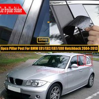 For BMW 1 Series E81 E82 E87 E88 Hatchback 2004-2013 Glossy Black Window Door Column B C Pillar Post Cover Decoration Stickers