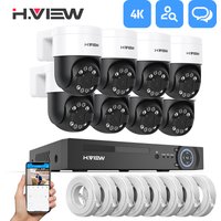 H.view 8CH 4K 5MP 8MP CCTV Sicherheit Kamera System PTZ Home Video Überwachung Kit Outdoor IP Kamera Humanoiden erkennung