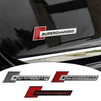 1/2pcs 3D Aluminum Car Body Rear Trunk SUPERCHARGED Logo Badge Sticker Decor For AUDI Sline TT RS Quattro S A3 A4 A5 A6 S3 S4 S5