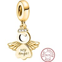 925 Sterling Silver Owl Cross Golden Angel Stars Charms Bead Diy Bracelet Making Gift of High Quality Fine Jewelry for Women
