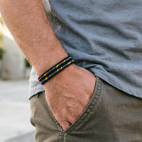 Noter New Pride Rainbow Braided Bracelet For Men Women Handmade Woven Rope Bangle Magnetic Clasp Wristband Versatile Jewelry