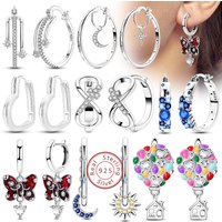 New 925 Sterling Silver Hoop Earrings Studs Drop Earring for Women Fashion Birthday Party Wedding Engagement Jewelry Gifts