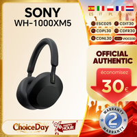Casque sans fil à réduction de bruit active Sony WH-1000XM5 d'origine, avec unité de haut-parleur spécialement conçue de 30 mm