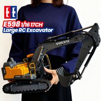 Double E E598 E590 1/16 17CH RC Alloy Excavator 3in1 2Mode 2.4G Remote Control Construction Vehicle Model 1/20 Dump Truck Toy