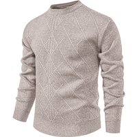 New Sweater Men Casual Knitted Pullover Solid Color Warm Regular Fit Round Neck Sweater Pullovers Mens Sweatwear