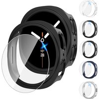 watch case+glass for Samsung Galaxy Watch 8 40/44mm,PC hollow anti drop case+High definition scratch resistant tempered film set