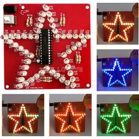 Colorful Dazzling LED Pentagram RGB Flow Lights DIY Electronic Kit 51 Microcontroller 5V Electronic Component Soldering Assembly