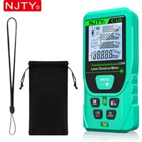 NJTY Digital Laser Range Finder 50M 120M Green Laser Meter High Precision Measuring Tools Backlit Screen IP54 Waterproof Tape
