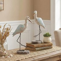 Vintage Sea Bird Figurine Handcrafted Unique Long-legged Bird Ornament Realistic Decorative Nautical Statue Office Desktop
