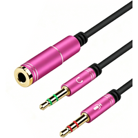 NNBILI Mini Jack 3.5 Microphone Headphones Y Splitter Adapter Cable,3.5 mm Stereo Audio & Mic Plug to 4 Pole Jack Headset