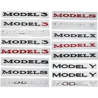 3D ABS Black Model 3 Letters Logo Car Rear Trunk Badge Sticker For Tesla Model X S 3 Y Auto Decal Accessories