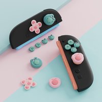 GeekShare Frog & Axolotl NS2 Cross D-Pad Button Caps Thumb Grip Caps Set Compatible with Nintendo Switch 2025