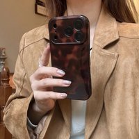 Retro Brown Amber Pattern Glossy Film Hard PC Phone Case for Google Pixel 7 7a 8 8a 9 9a Pro XL 5G