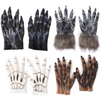 Halloween Werewolf Gloves Cosplay Spooky Wolf Claw Beast Gloves Party Costumes Accessories Masquerade Props Vintage Fancy Dress