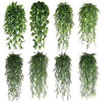 80cm Persian fern Leaves Vines Home Room Decor Hanging Artificial Plant Plastic Leaf Grass Wedding Party Wall Balcony Decoration