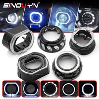 Osłony Sinolyn 2.5/3.0 cala, czarne, z efektem Angel Eyes, LED DRL, do soczewek projektora reflektorów, pasujące do Hella 3R/Q5, ramki Halo.