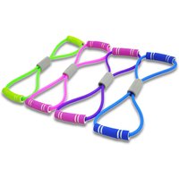 8 Shape Pull Rope Resistance Band Rubber with Foam Handles Stretch Elastic 8 Word Chest Expander Rope Yoga Exercising Fitness