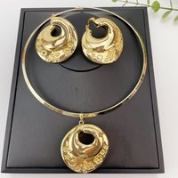 Brazilian Simple Style Big Bold Necklace Luxury Quality African Bride Jewelry Set For Women Party Gifts FHK28791
