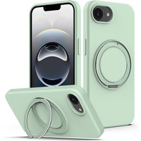 Case For iPhone 17E 16E Silicone PC Iron Ring Magnetic Anti-fall 360 Degree Rotating Stand Cover For iPhone 16E Bumper