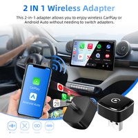 2026 2in1 Ultra-Compact Wireless CarPlay Android Auto Adapter for Factory Type-C/USB Wired Cars with 5G WiFi BT5.0 Plug and Play