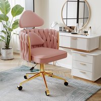 Velvet Computer Chair with Lumbar Support Lifting and Rotating Office Chairs Streamer Gaming Chair Ergonomic Modern Vanity Stool