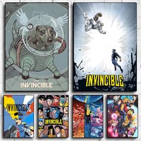 Comics I-Invincible Poster Stickers Mural Painting Self-Adhesive Wall Decals for Bedroom Living Room Home HD Decor Gift