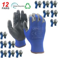 NMSAFETY 12 Pairs Working Protective Glove Men Flexible Nylon or Polyester Safety Work Gloves Professional Safety Supplies