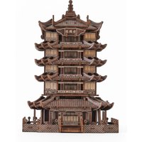 OUZEY Ancient Chinese Pagoda 3D Puzzle - Wooden Architectural Model Building Kit, Laser Cut DIY Project for Adults & Teens 14+