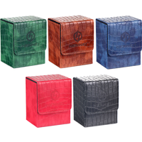 PU Magnetic Trading Card Deck Box for MGT/PTCG, Portabe Card Storage Box Holds 100+ Sleeved Cards Board Game Commander Card Case