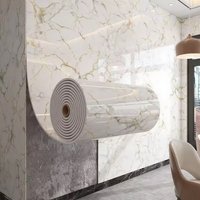 1 rouleau de papier peint auto-adhésif en mousse épaisse de marbre, imitation de carreaux de céramique, pour chambre à coucher, salle de bains, autocollant mural étanche