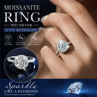D VVS Luxury Sparkling With GRA Certificate Moissanite Adjustable Rings Pass Diamond Tester S925 Sterling Silver Women Man Party