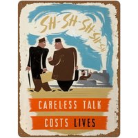 Careless Talk Costs Lives Vintage Classic British WW2 Propaganda Poster Novelty Tin Sign Metal Wall Funny Man Cave Cool